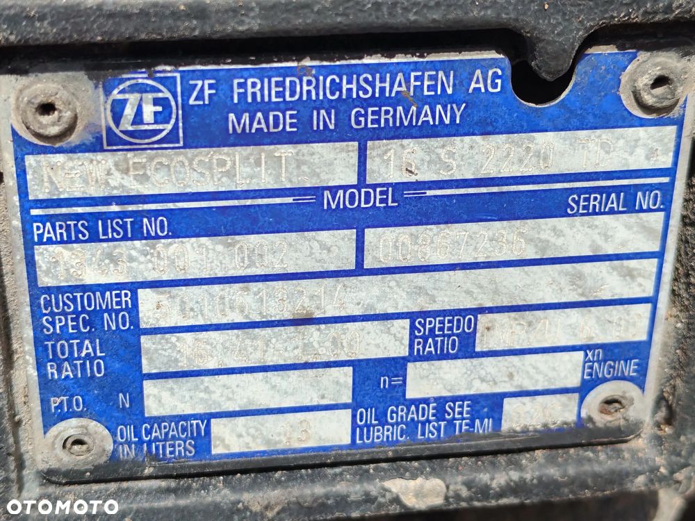 KOMPLETNA SKRZYNIA BIEGÓW MANUAL RENAULT PREMIUM DXI 16S2220 TD - 9