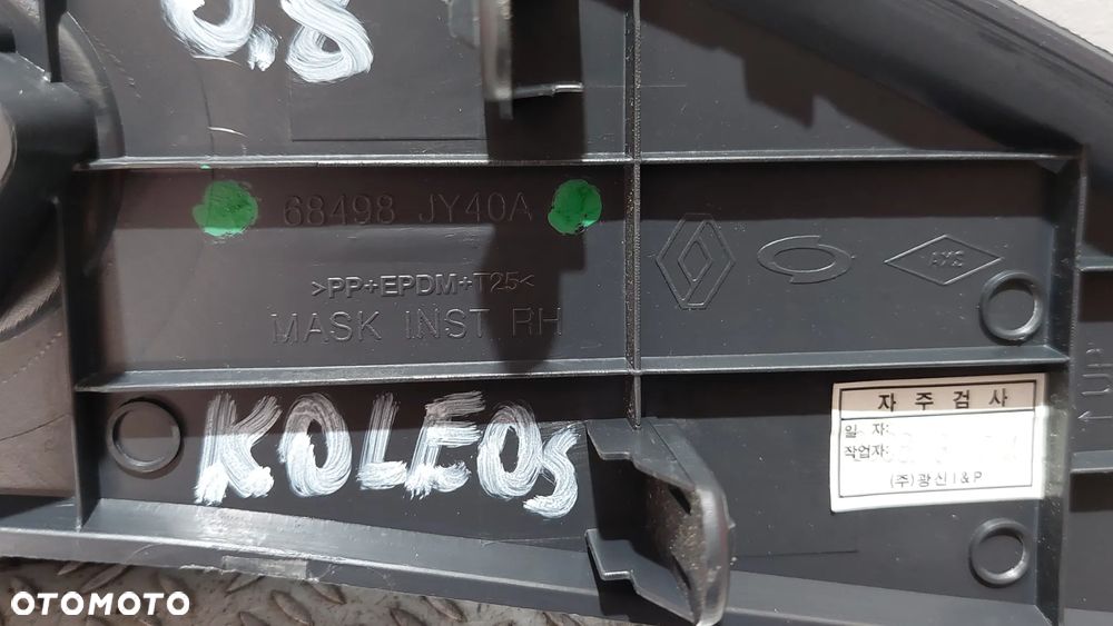 PLASTIK ZAŚLEPKA PRAWA KONSOLI DESKI RENAULT KOLEOS R2008 NR 68498JY40A - 2