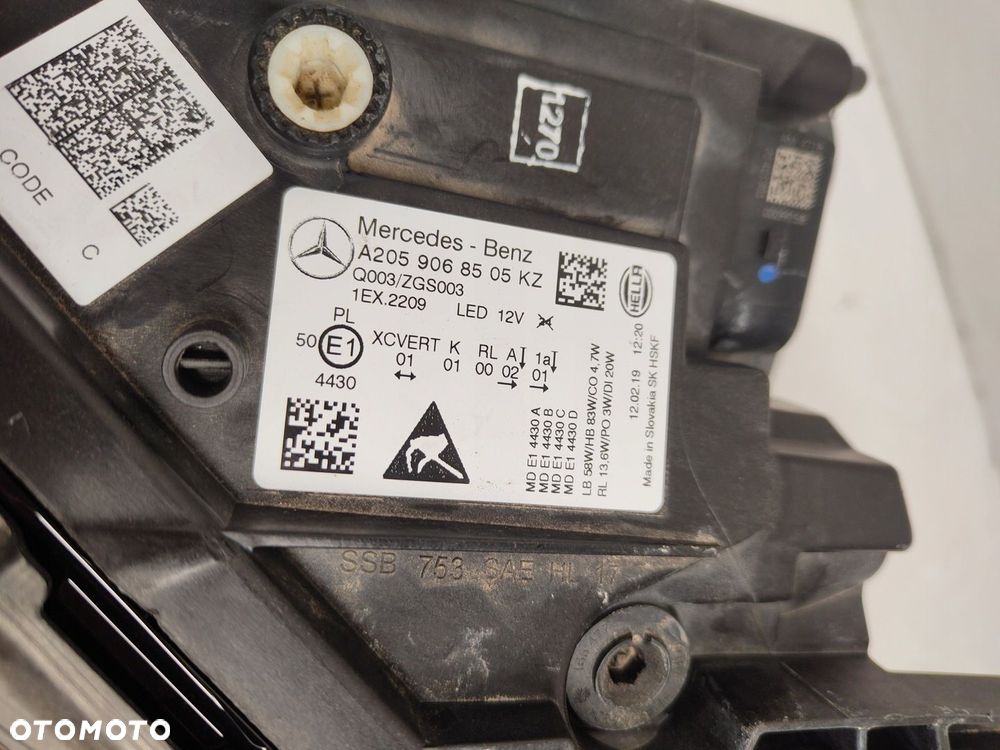 MERCEDES C KLASA W205 LIFT MULTIBEAM LED LAMPA LEWY PRZÓD A2059068505KZ - 4
