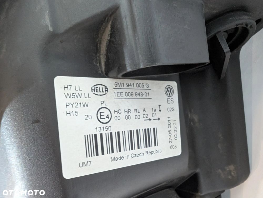 VW GOLF VI PLUS LAMPA LEWA PRAWA PRZÓD 5M1941005G 5M1941006G EUROPA - 9