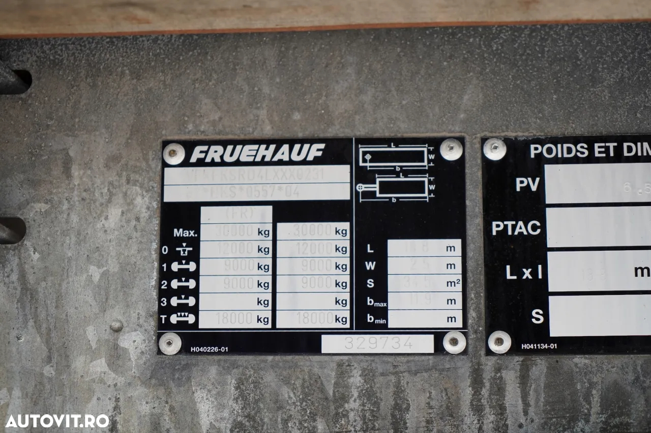 Fruehauf CONTAINER / KOFFER / 2 AXE / SAF / 2021 / PODEA FOARTE REZISTENTĂ: ȘINĂ - 24