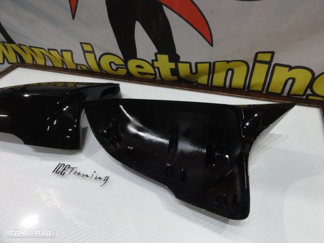 Capas, carcaça de espelhos M4 look em preto piano brilhante BMW X1 F48 F49, X2 F39, Serie 1 F40, F53, Serie 2 gran coupe F44, Z4 G39 em plástico - 12