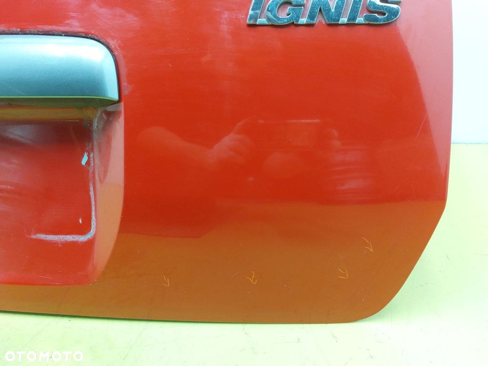 Klapa tył tylna BAGAŻNIKA SUZUKI IGNIS I 2000-2006 ZR8 CZERWONA ŁADNA - 4