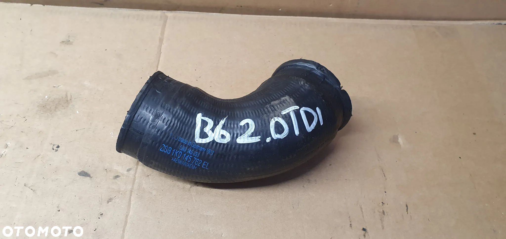 Przewód wąż rura intercoolera VW Passat B6 2.0 TDI 1K0145762EL 5N0145838 - 1