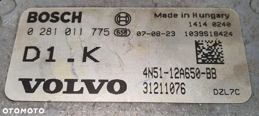 KOMPUTER STEROWNIK SILNIKA VOLVO V50 1.6 D 31211076 4N51-12A650-BB - 3