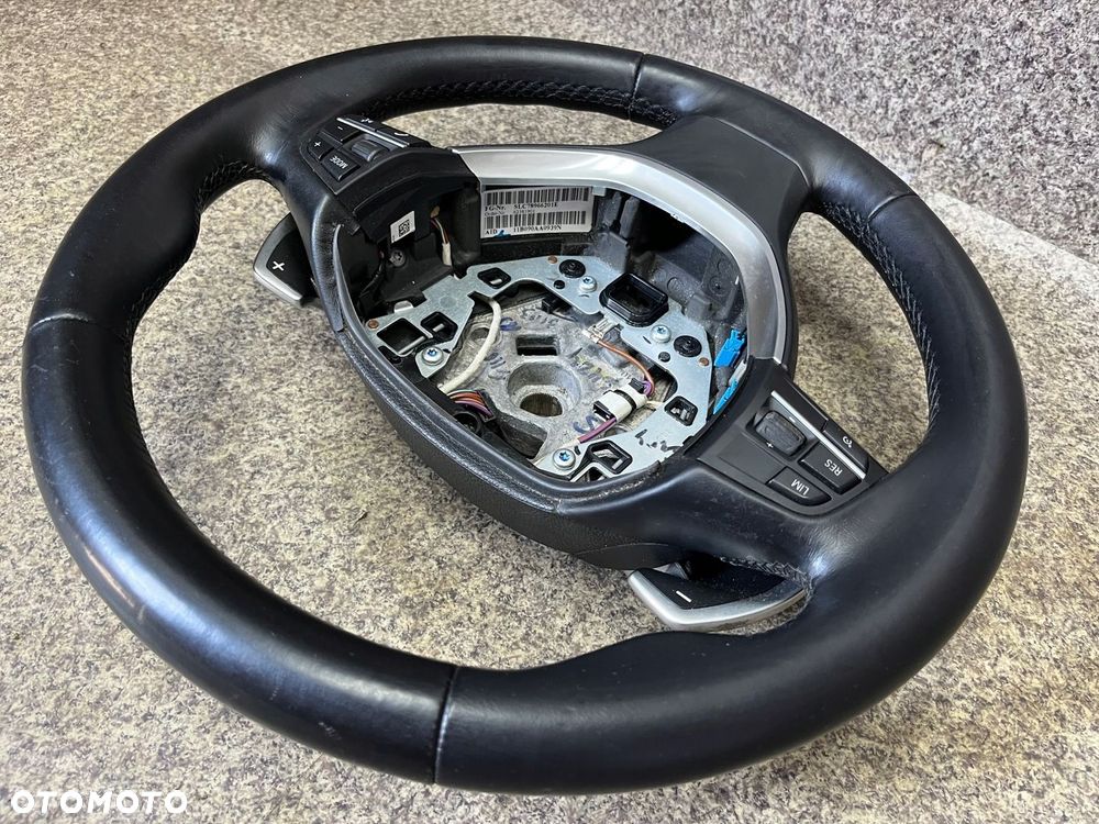 Kierownica kierka LOPATKI blenda multifunkcja skora czarna BMW F11 F10 - 6