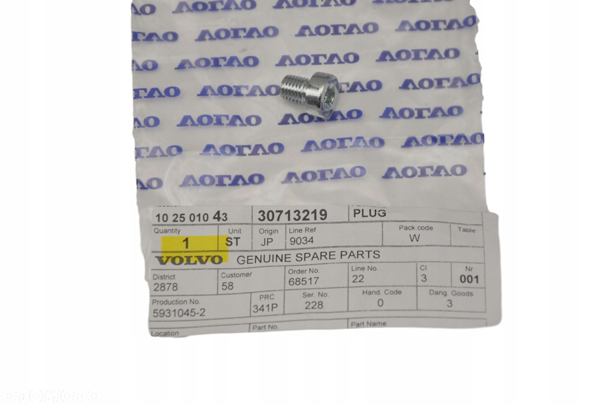 VOLVO C30 C70 korek spustu oleju automat OE - 2