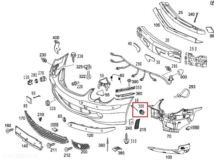 MERCEDES SLK SL AMG GT Slizg zderzaka przod okragly OE - 2