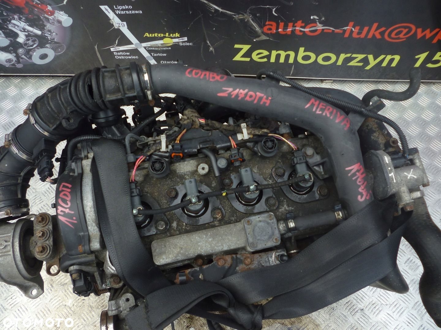 SILNIK OPEL COMBO MERIVA 1.7 CDTI Z17DTH 176 TYS  UKŁ. WTRYSKOWY - 2