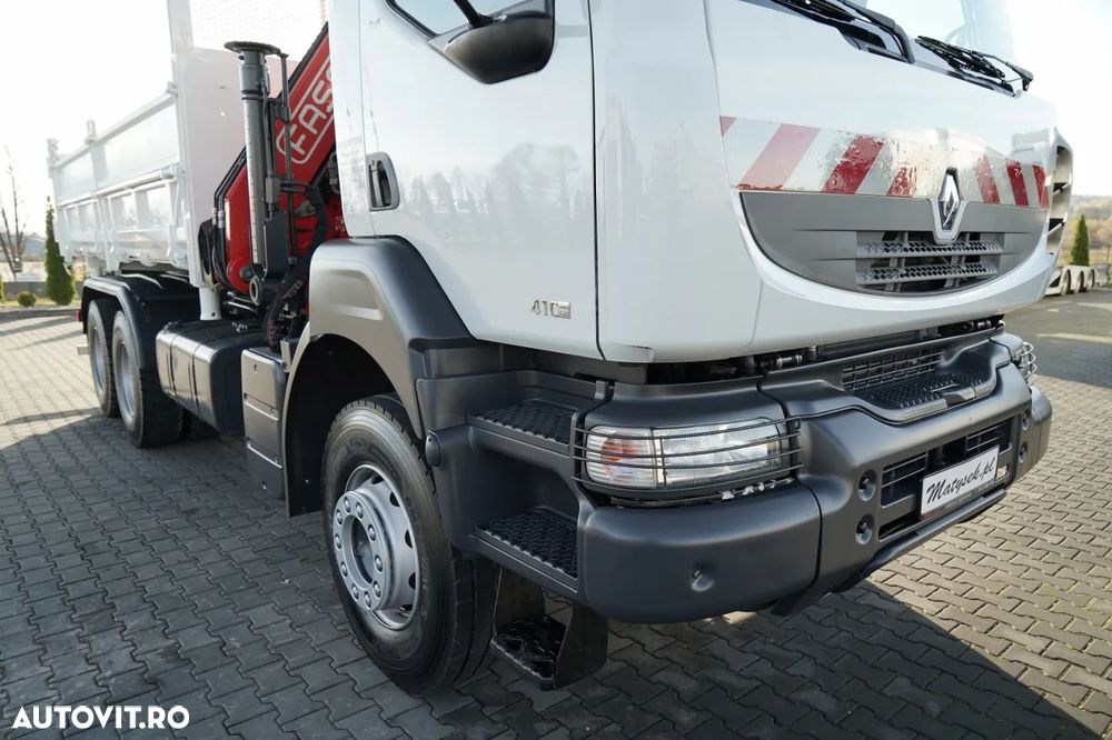 Renault KERAX 410 / 6x4 / BASCULĂ + HDS FASSI F150 / platformă hidroizolatoare / BORDMATIC / anvelope 100% / graifer - 12