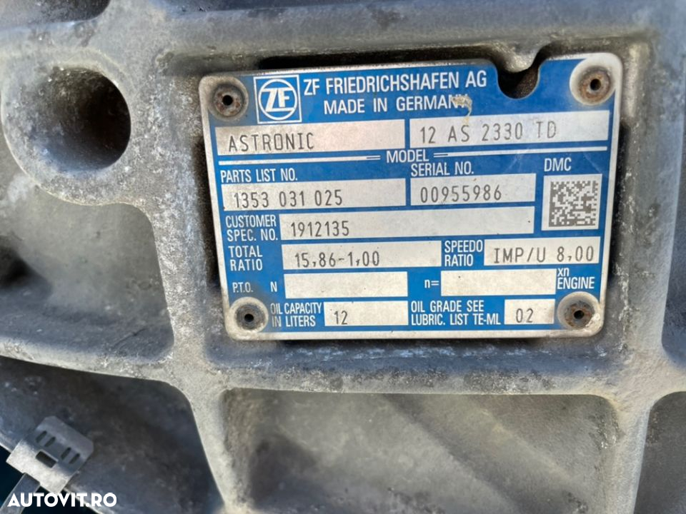 cutie de viteze automata daf xf106 euro6 1912135 12as2330td - 2