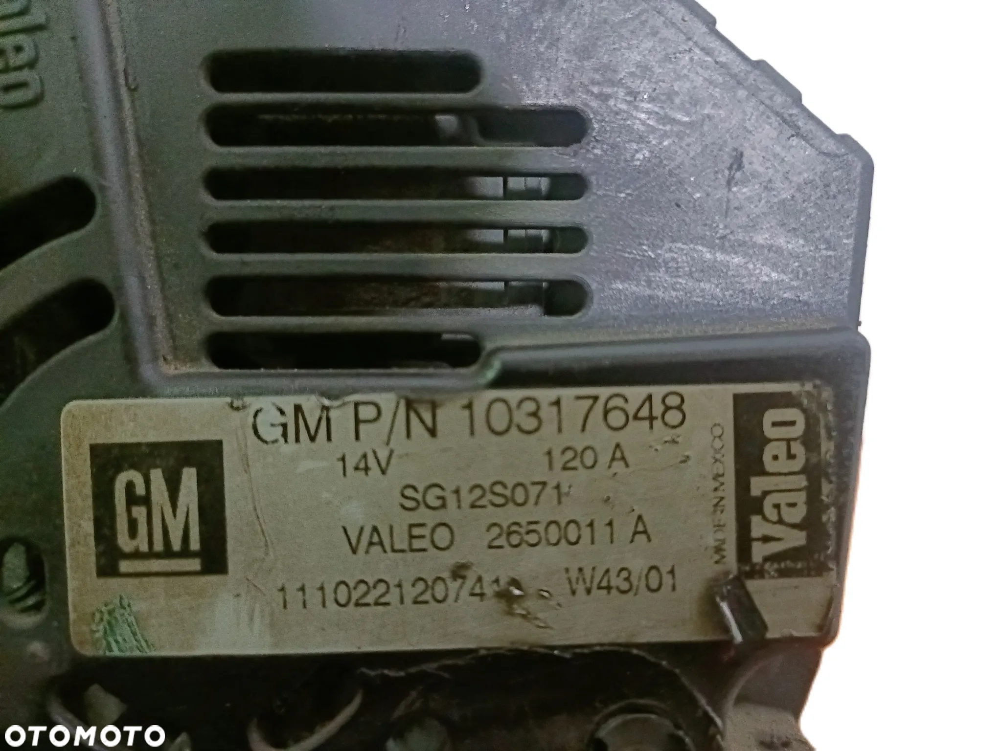 CHEVROLET TRANS SPORT 96-05 2002 r. 3,4 B ALTERNATOR VALEO SG12S071 * - 5