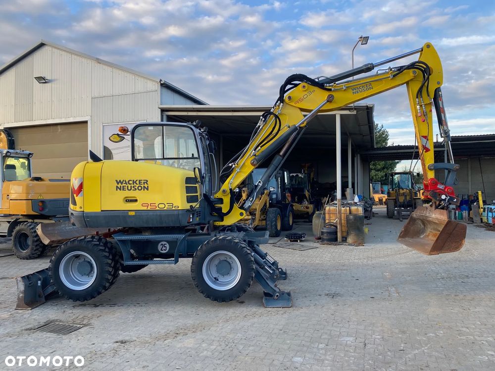 Wacker Neuson 9503 -2, PODPORY + PŁUG, 4000 MTH, 2 ŁYŻKI, DŁUŻSZY ZASIĘG, Z NIEMIEC, - 8