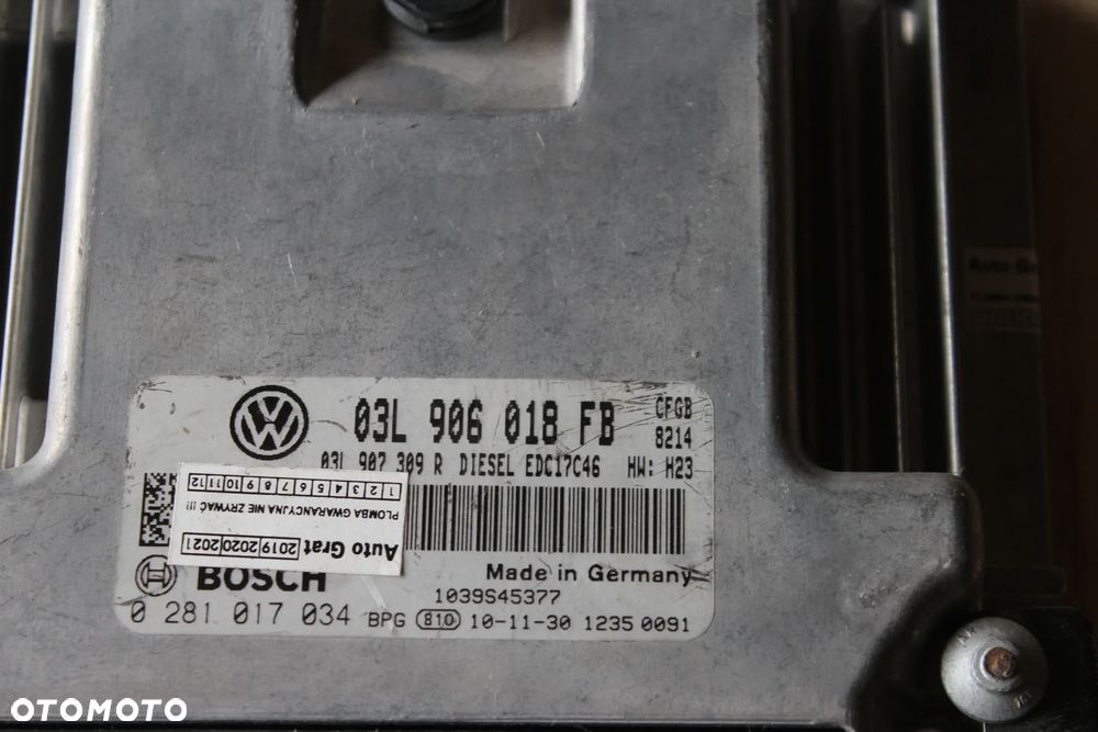 STEROWNIK SILNIKA VW SEAT 2.0 TDI 03L906018FB 2010 - 3