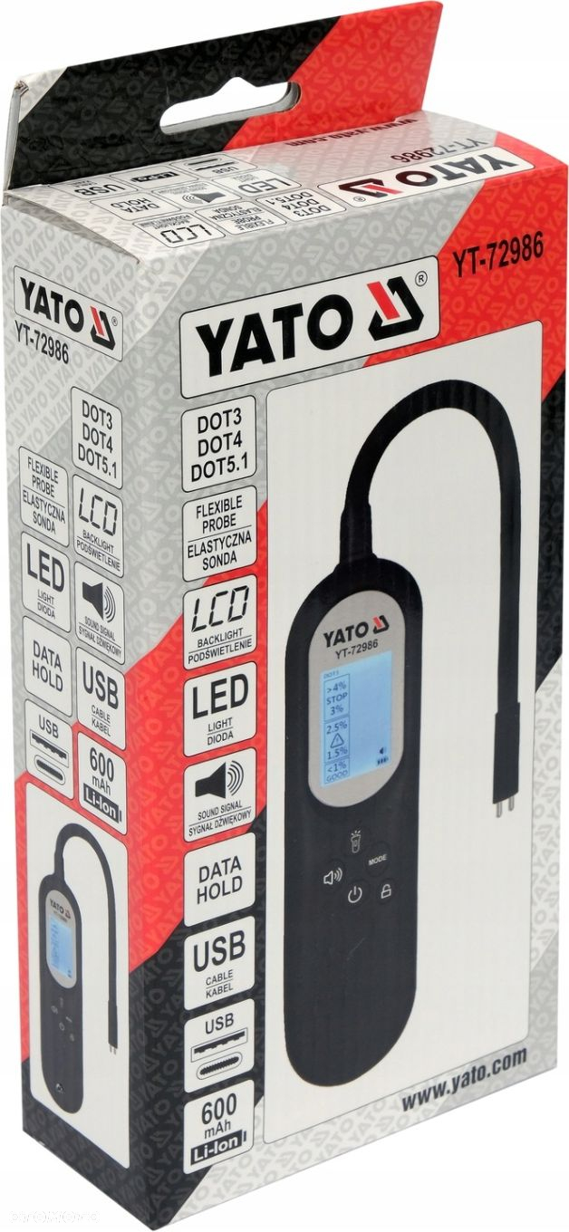 YATOTESTER CYFROWY MIERNIK PŁYNU HAMULCOWEGO LCD - 7
