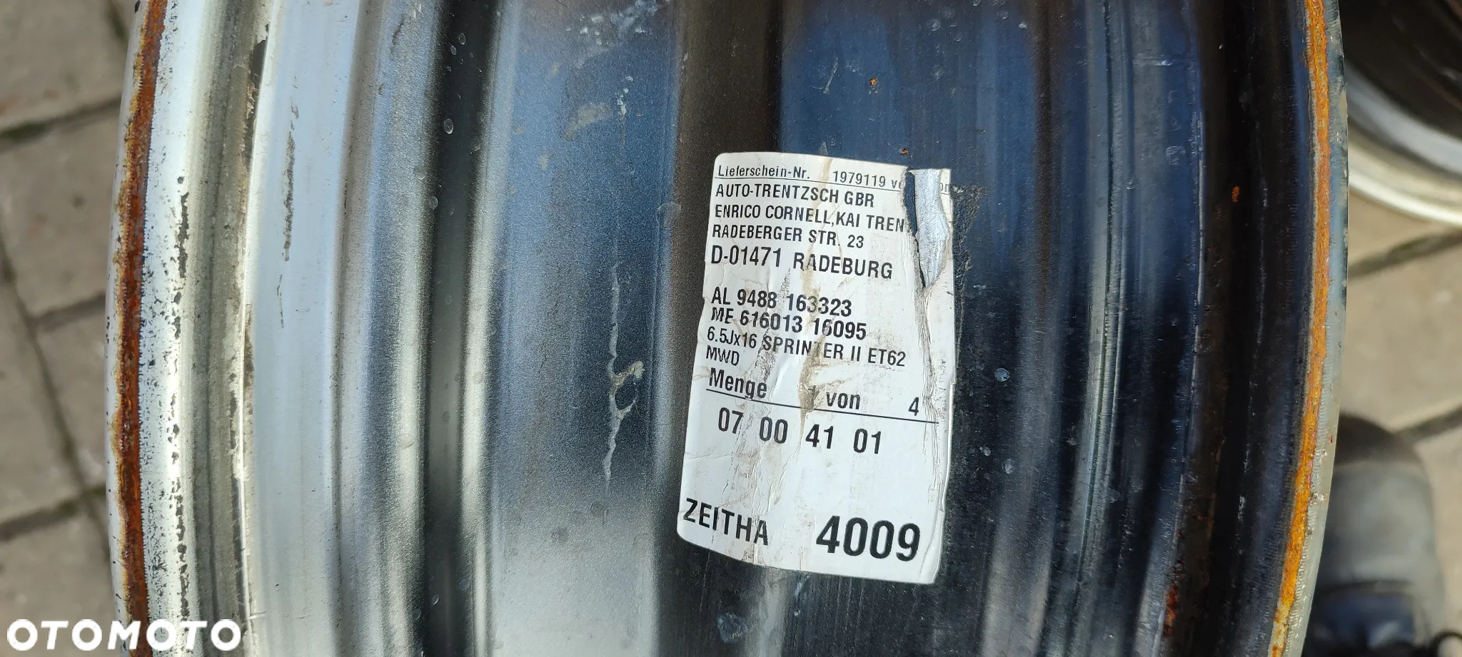 FELGI STALOWE 6x130 6.5Jx16 CALI ET62 MERCEDES  SPRINTER VW CRAFTER KFZ9488 1 SZTUKA - 8