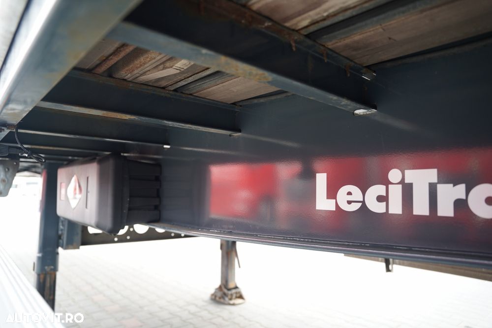 LeciTrailer CONTAINER / ELEVATOR PALFINGER 2.500 KG / AXĂ RIDICATĂ / SAF / PODEA REZISTENTĂ / OBLOANĂ RULOU - 16