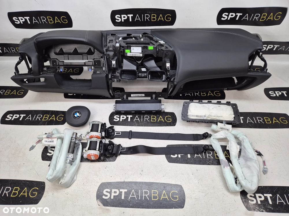 BMW 8 SERIA 8 G14 G15 G16 SKÓRA DESKA ROZDZIELCZA KONSOLA KOKPIT PULPIT PODUSZKI AIRBAG AIR BAG PASY KURTYNY KIT SET - 1