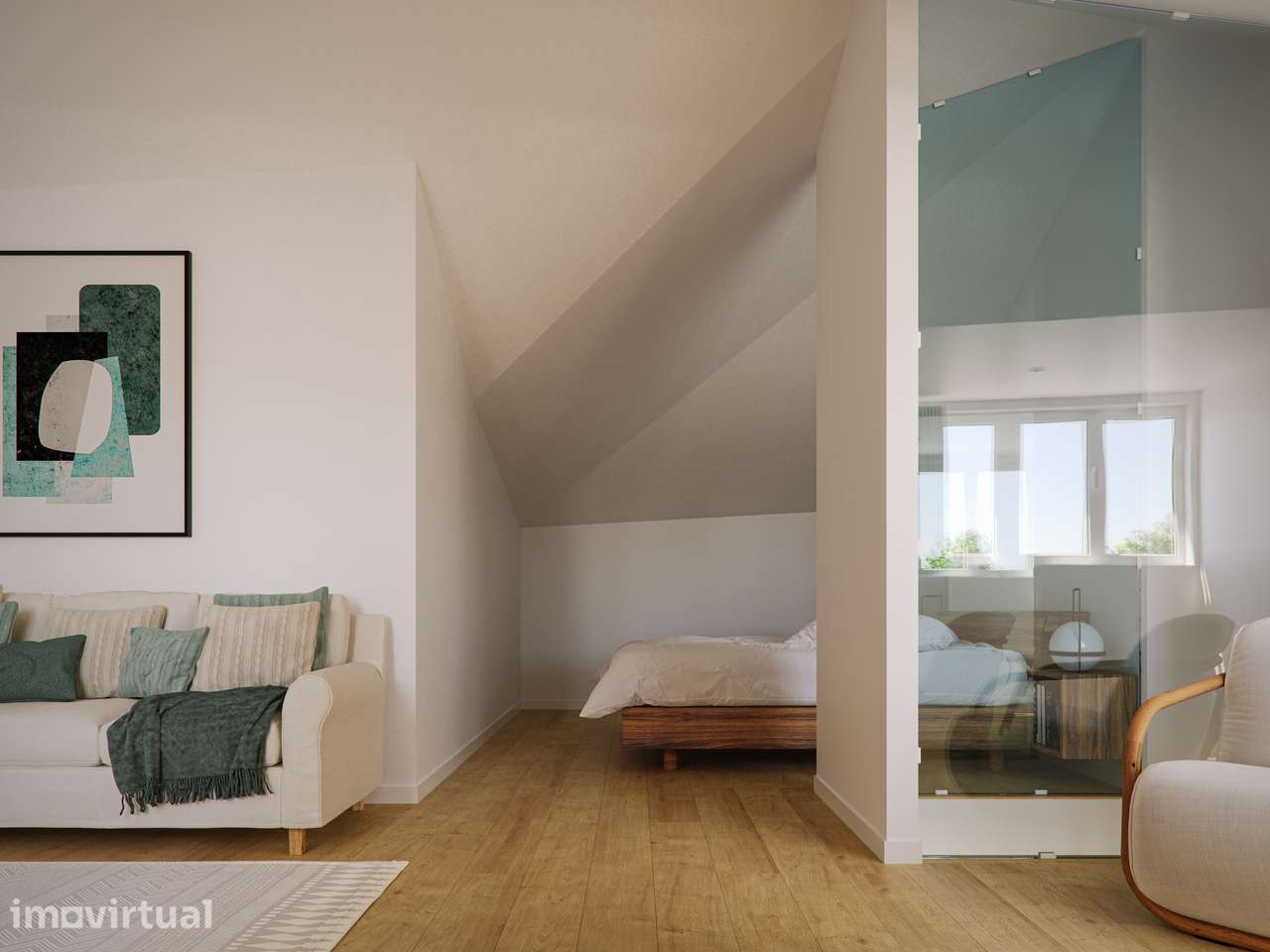 Penthouse T3 Duplex na Graça com Vista sobre o Tejo e 2 lugares de est - Grande imagem: 3/12