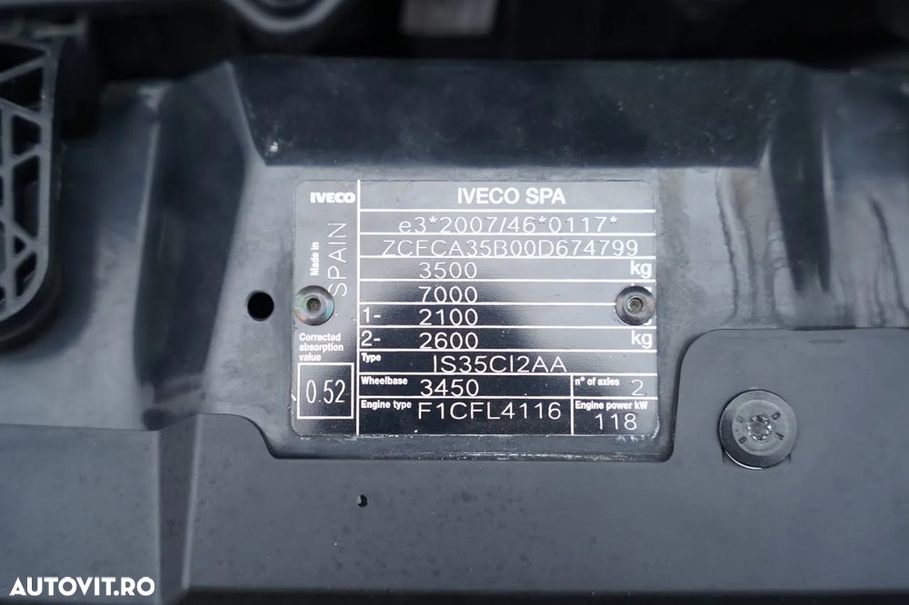 Iveco DAILY 35-160 / BASCULABILĂ - 3,3 M / BASCULARE PE SPATE / ROȚI DUBLE PE SPATE / MANUALĂ / IMPORT / - 38