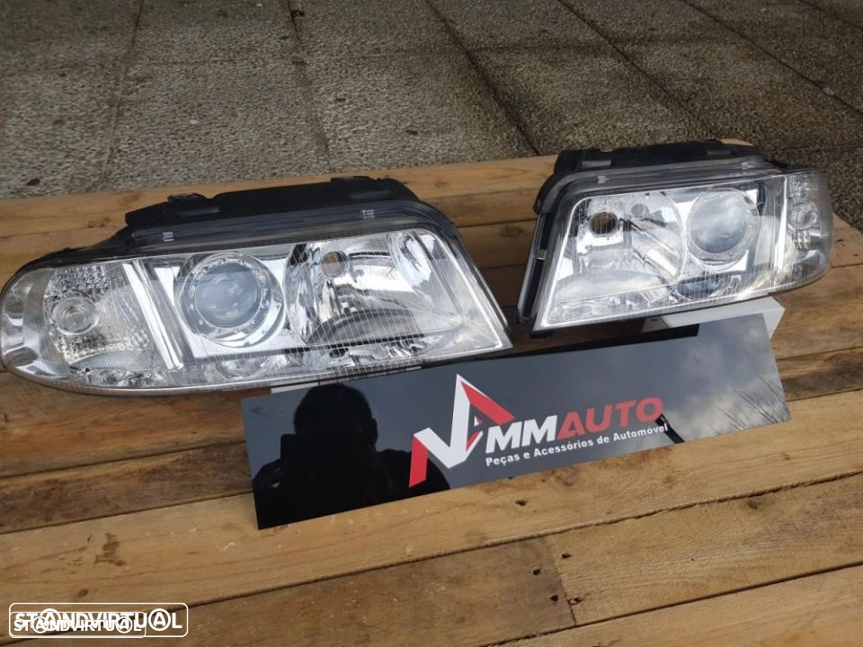 Faróis Audi A4 B5 Facelift Fundo Cristal - 2