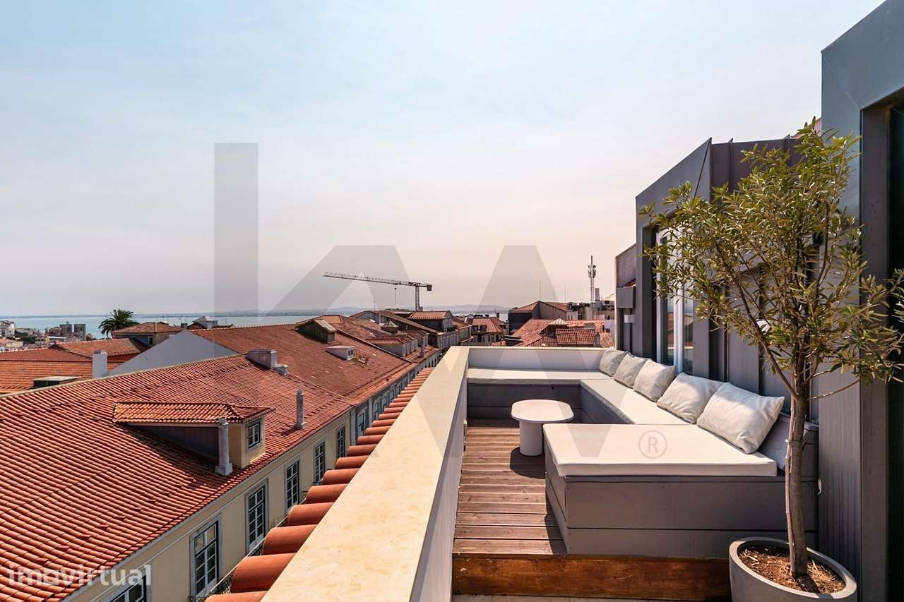 Penthouse entre o Chiado e o Príncipe Real com terraço e vista deslumb - Grande imagem: 2/21