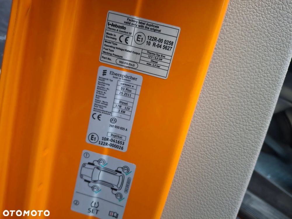 Volkswagen T6 Tansporter 4 MOTION Napęd 4x4 Webasto Klimatyzacja Grzane Fotele Hak Najmocniejsza Wersja 204 KM Pomarańczowy Służba Drogowa 9 Miejsc W Dowodzie - 7