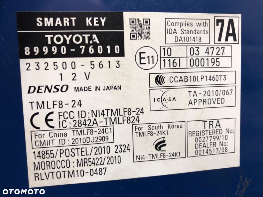 MODUŁ SMART KEY  LEXUS CT (ZWA10_) 2010 - 2022 200h (ZWA10_) 73 kW [99 KM] Hybryda silnik benzynowy - 3