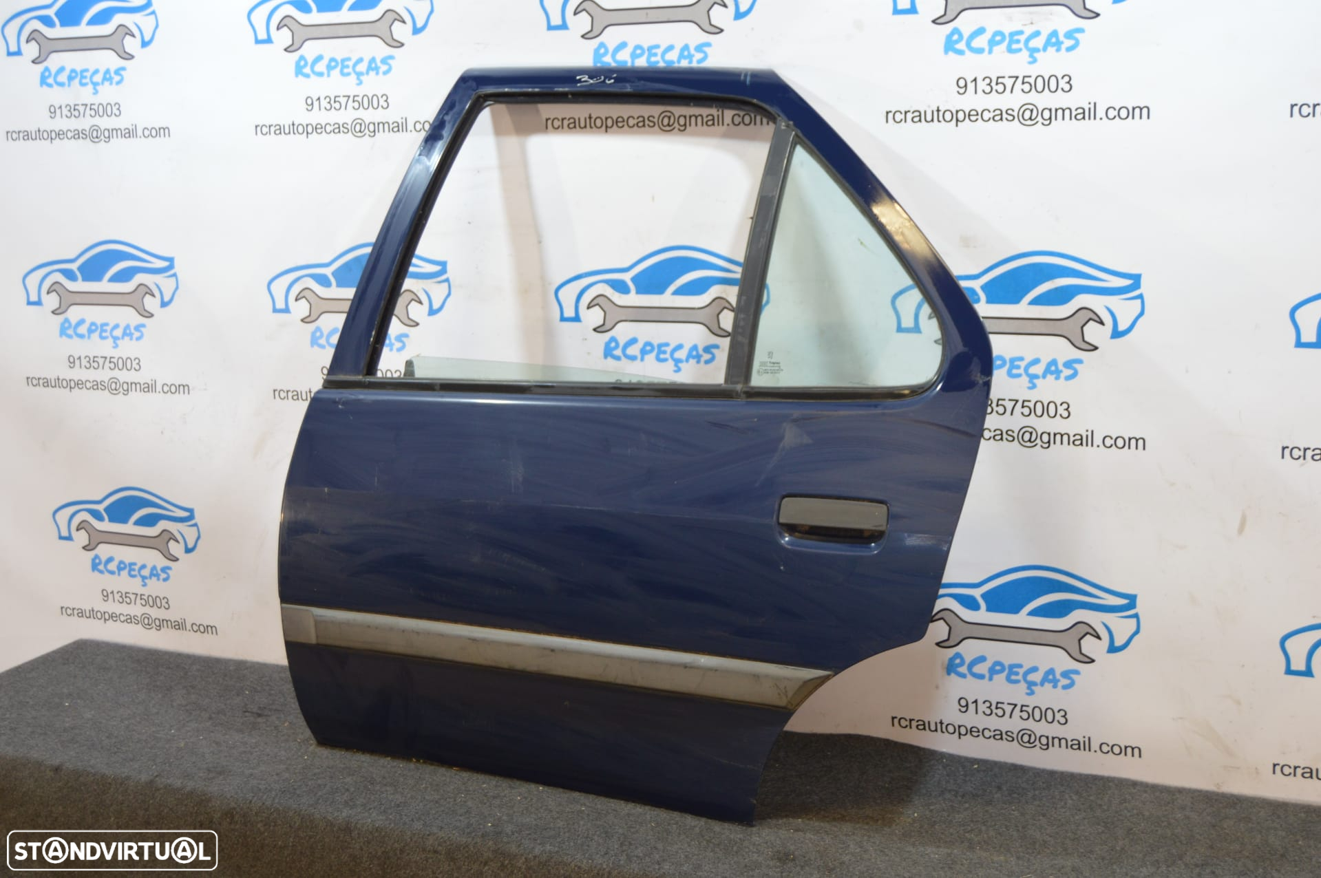 PORTA TRASEIRA TRÁS ESQUERDA PEUGEOT 306 7B N3 N5 FECHO ELEVADOR MOTOR PUXADOR VIDRO - 2