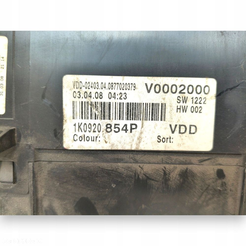 LICZNIK ZEGARY 1K0920854P VW Golf V 1.4 TSI 1.6 8V Benzyna europa - 2