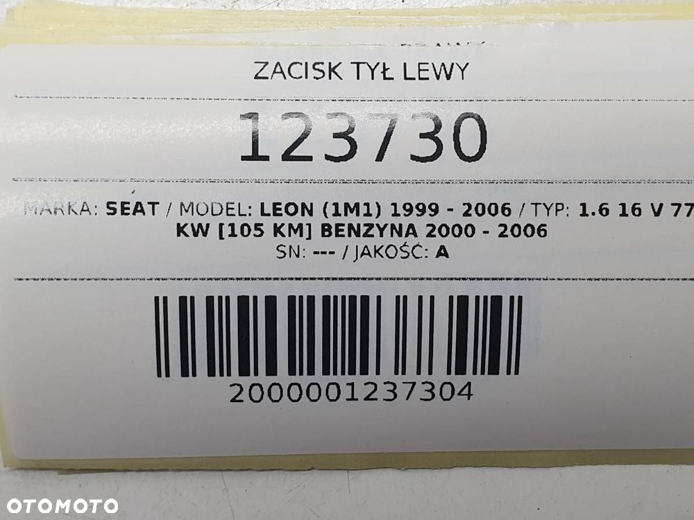ZACISK HAMULCOWY TYŁ TYLNY LEWY SEAT LEON I 1.6 16V - 7