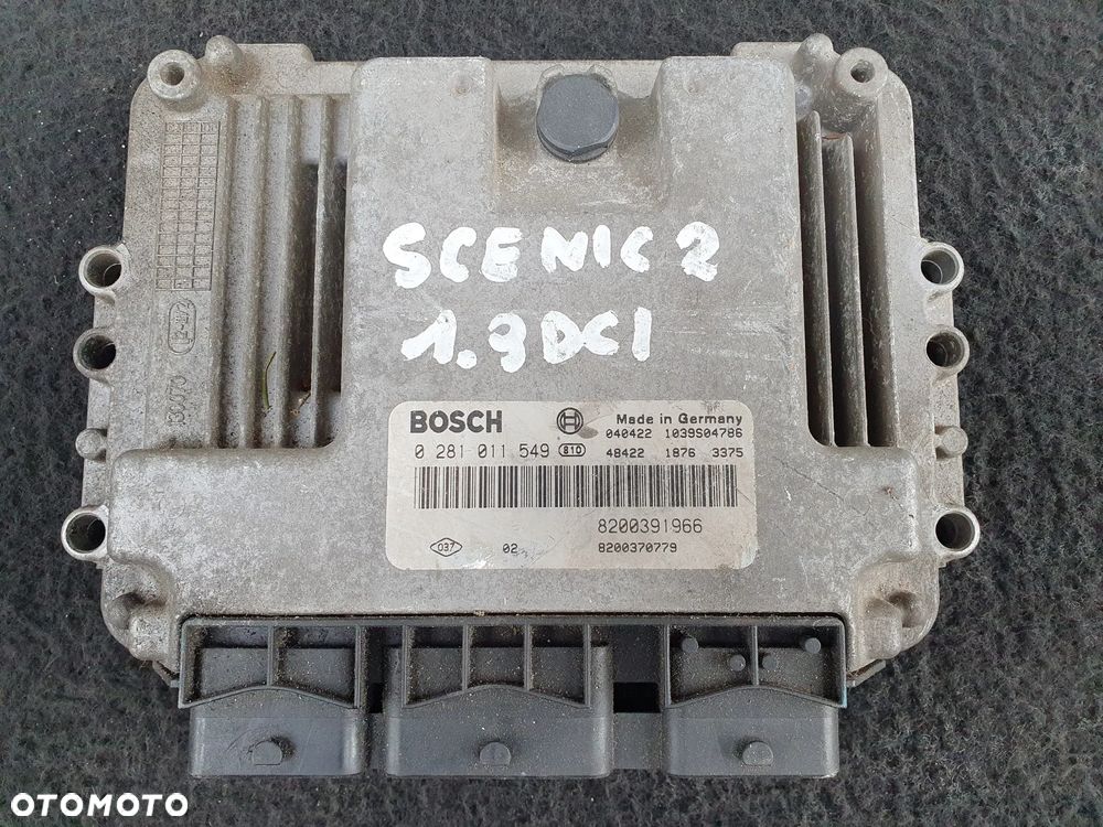 RENAULT SCENIC II 1.9DCI ECU STEROWNIK SILNIKA KOMPUTER 8200391966 0281011549 - 1