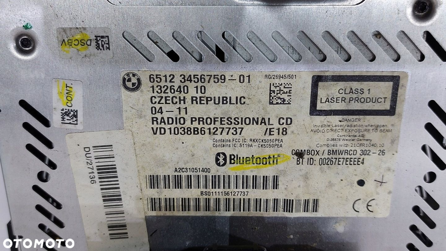 RADIO CD MINI COOPER CLUBMAN R55 11r 3456759 - 5