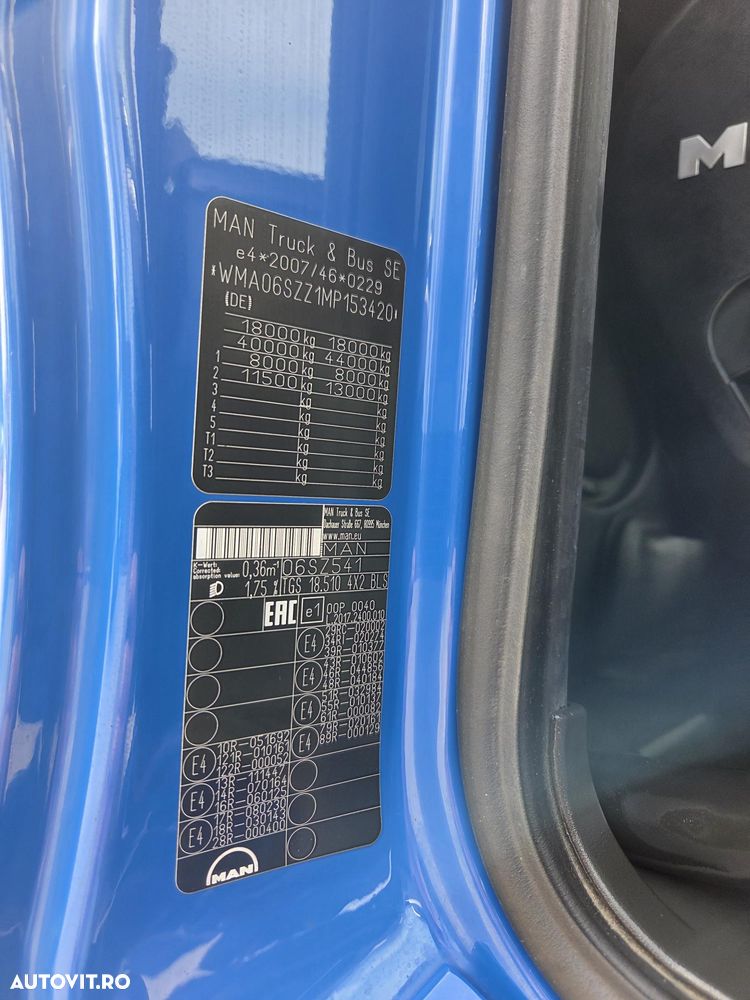 MAN TGS 18.510, 2020, 358.880km, KIT BASCULARE, Cutie viteze AUTOMATA+INTARDER 6 trepte, Frigider, Goarne, Jante Aluminiu, Rezervor aluminiu 600l, anv 315/80R22,5 80% ok, 510 CP euro 6 -2 ANI GARANTIE, posibil leasing 4 ani, STARE BUNA-PROMOTIE 37900 Eur - 14