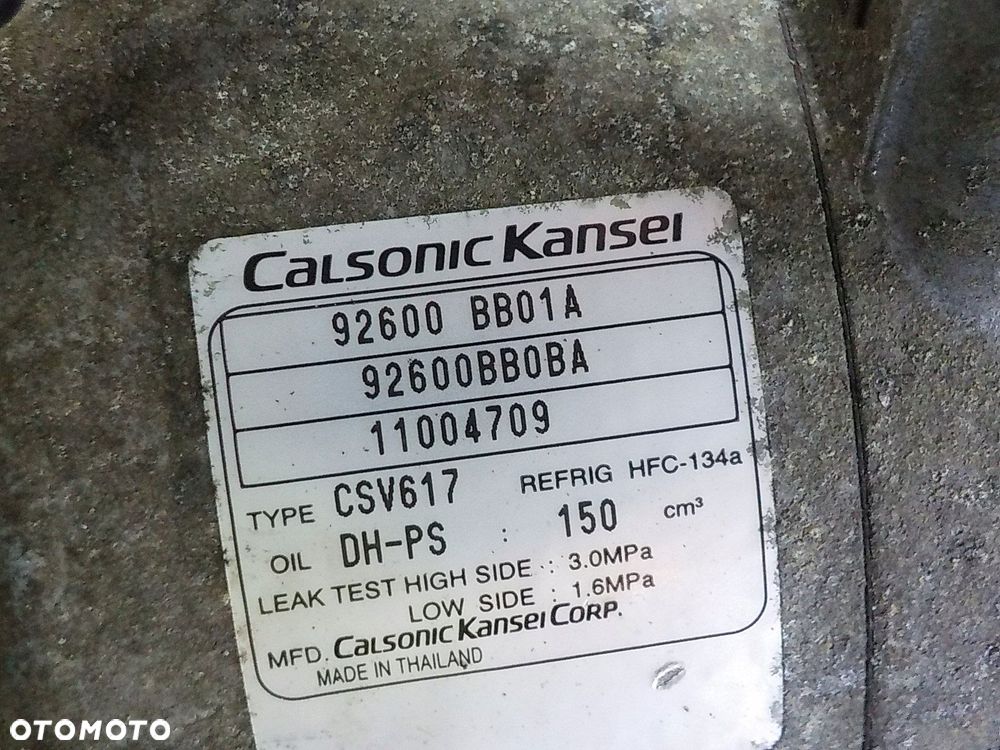 NISSAN QASHQAI 1.6 B SPRĘŻARKA KLIMATYZACJI 92600BB01A - 2