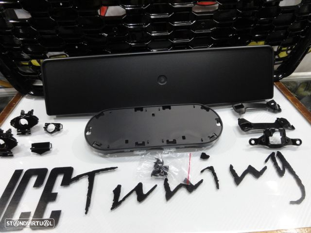 Grelha frontal AUDI A4/S4 B9 15-19 RS4 look com suporte para símbolo em preto brilhante - 5