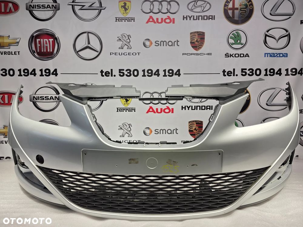 SEAT IBIZA IV 6J0 08-12 ZDERZAK PRZEDNI PRZÓD , KOLOR SREBRNY , BEZ PDC I SPRYSKÓW , NR AUKCJI NZ1525 - 1