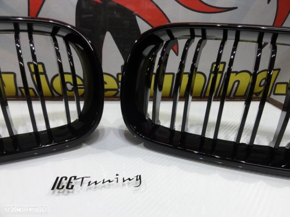 Grelha frontal em preto piano brilhante para BMW E46 01-05 M4 look / dupla lamina - 6