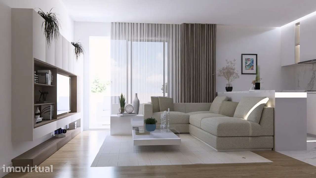 Apartamento T1 Novo | Varanda 21m² | Condomínio | Vilar do Paraíso - Grande imagem: 4/12