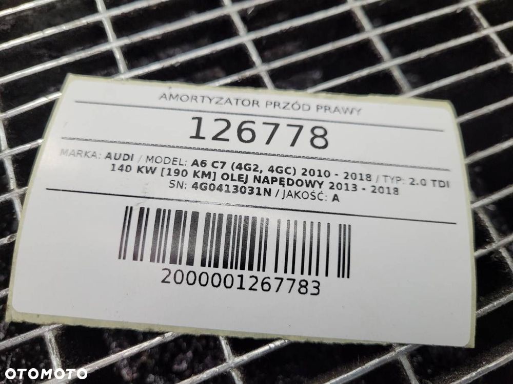 AMORTYZATOR PRZÓD PRAWY 4G0413031N AUDI A6 C7 2018 2.0 TDI EU - 6