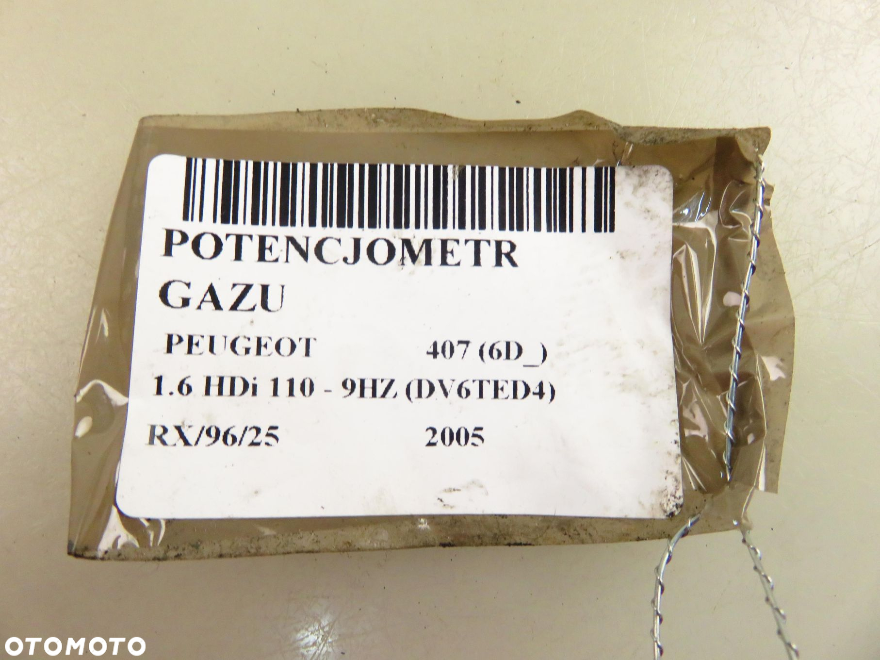 POTENCJOMETR GAZU PEUGEOT 407 1.6 HDi  9650341780 0280755012 F00C3P2335 - 12