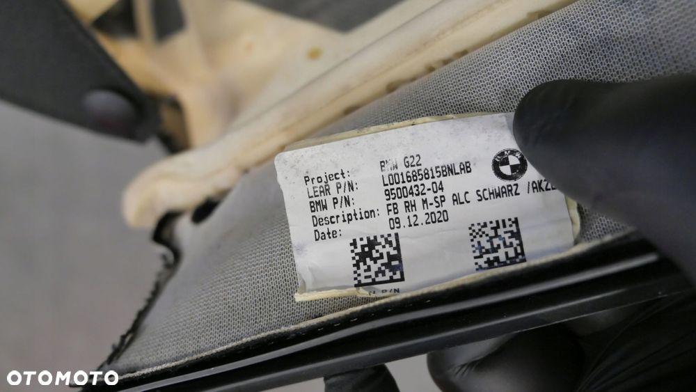 bmw g22 g42 poszycie oparcia fotela prawy m-pakiet alcantara 9500432 - 4