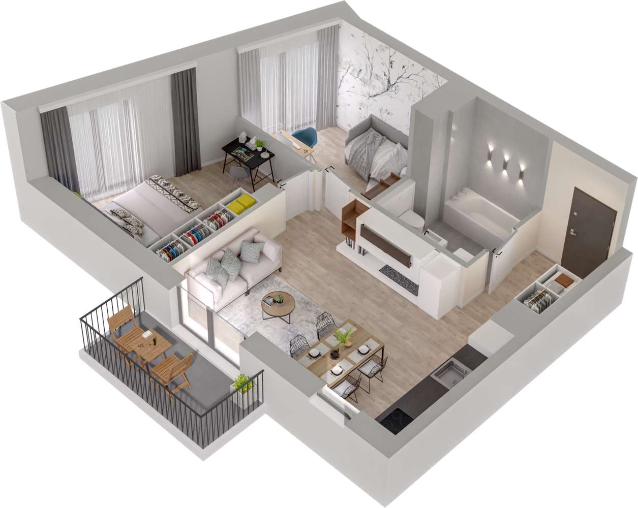 5.M.01 | 50,03 m² | 3 pokoje z balkonem | Krzyki- Gaj