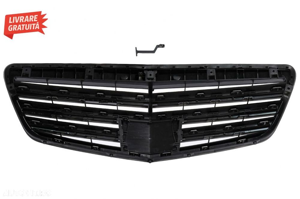 Bara Fata Mercedes S-Class W221 (2005-2012) S63 S65 Design cu Grila Centrala Negru- livrare gratuita - 9