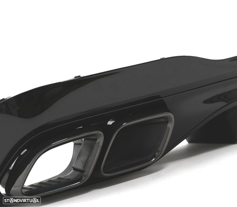 DIFUSOR MERCEDES W206 AMG 21- LOOK C63 + PONTEIRAS DE ESCAPE PRETAS PLASTICO ABS - 5