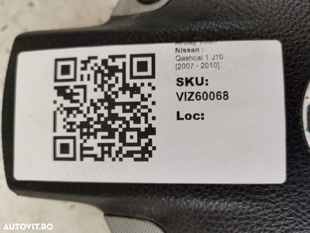 Airbag Volan Nissan  Qashqai 1 J10 2007 2008 2009 2010 Original In Sta - 8