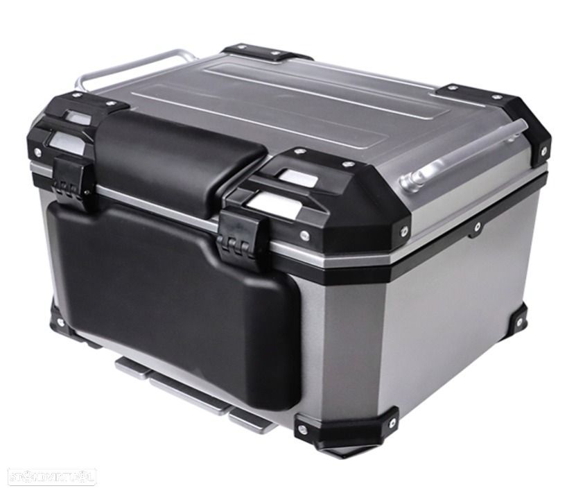 top case 45 litros silver c/ encosto mala em abs de alta resistencia - 1