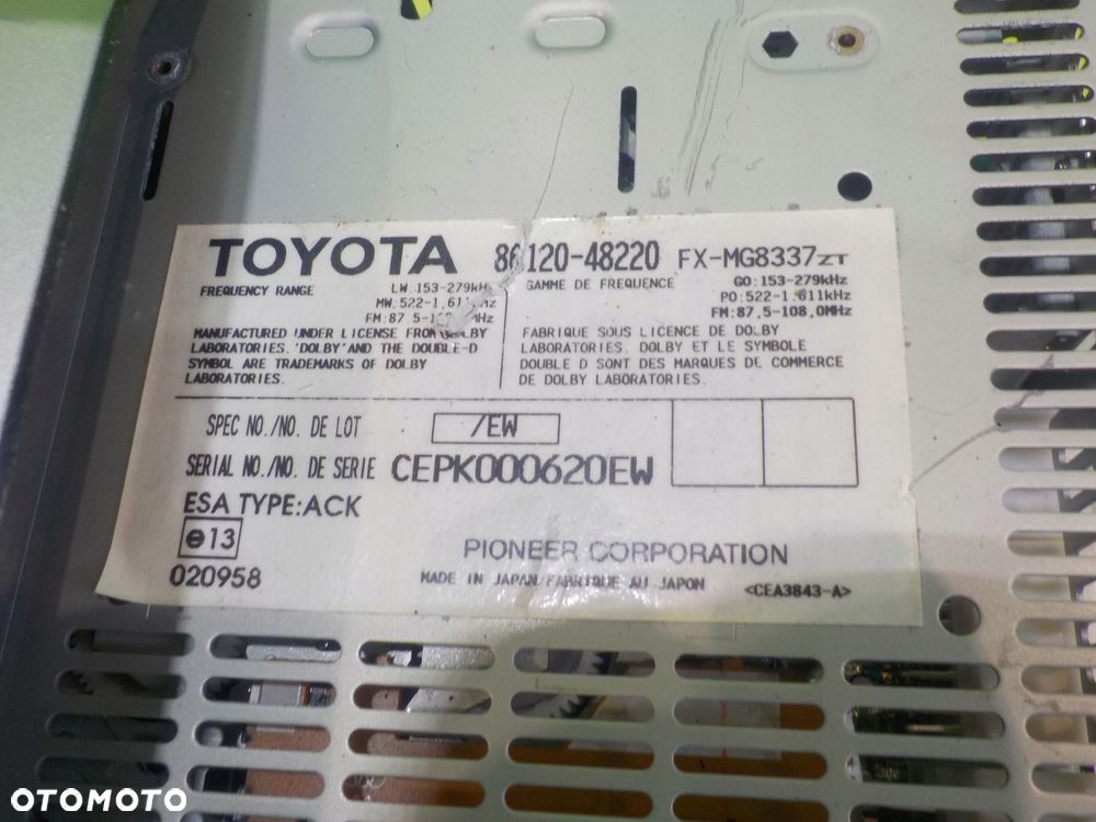 LEXUS RX300 II 3.0 B 03r 5D radio CD 86120-48220 - 12