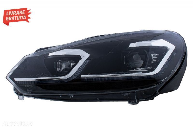 Grila Centrala VW Golf VI (2008-2013) si Faruri LED Semnalizare Secventiala LHD R2- livrare gratuita - 6