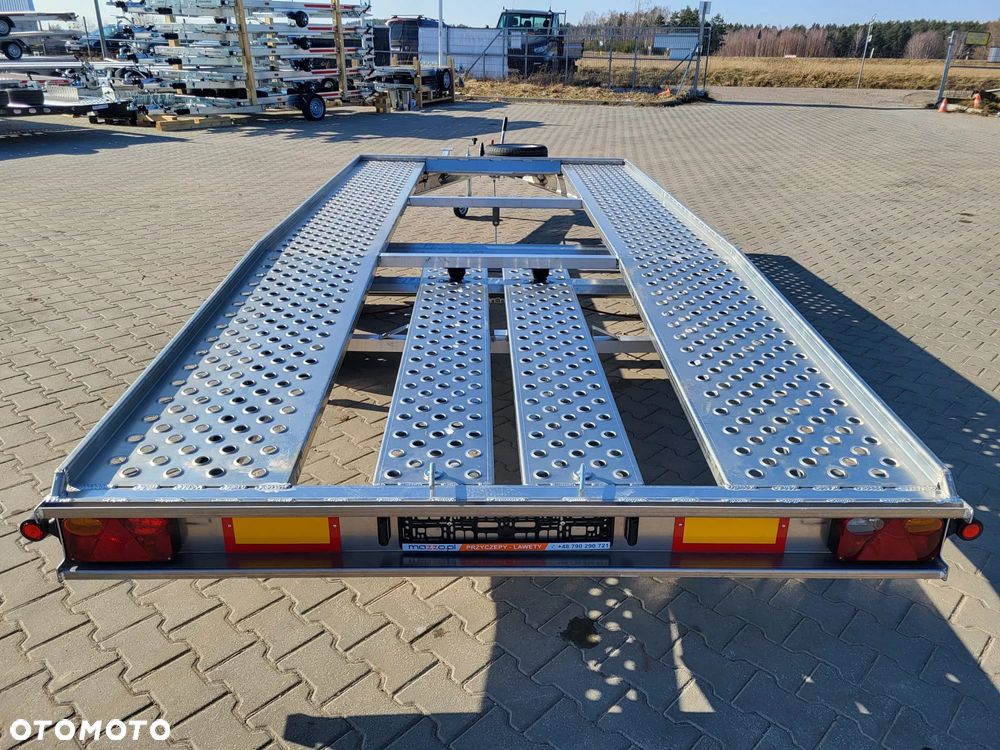 MAZZO Laweta 450x205cm DMC 2700kg raz łamana, MASA WŁASNA TYLKO 420kg, aluminiowa z najazdami i kołem zapasowym - 4